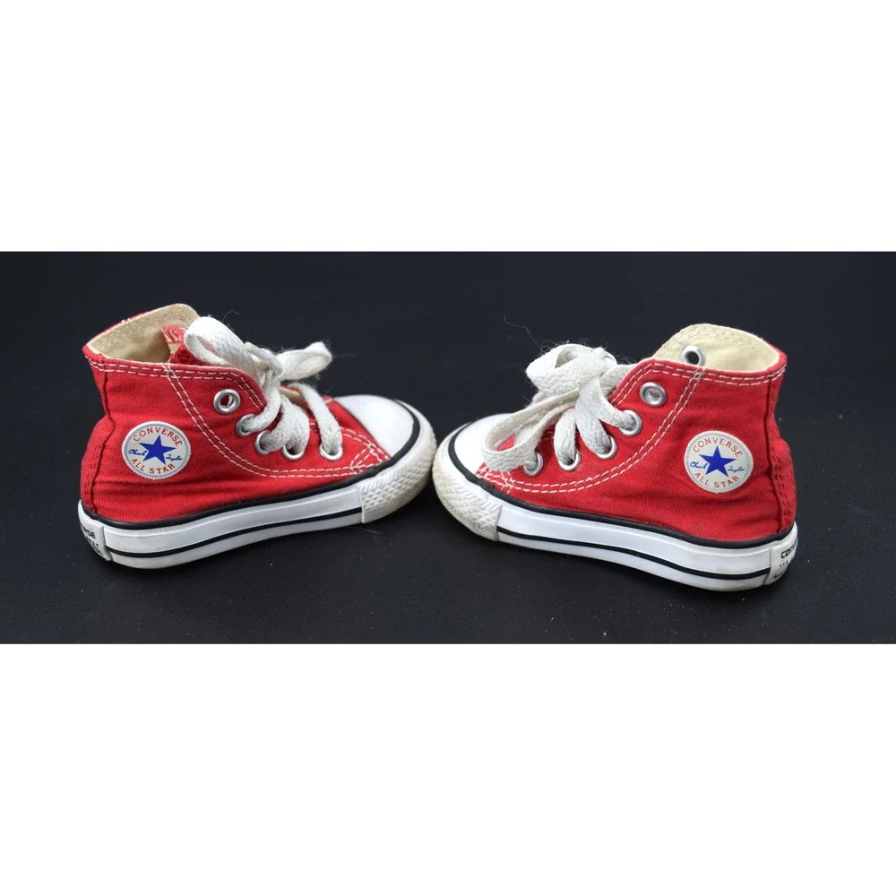 Converse Chuck Taylor All Star Kids Size 3 Red Good High Top Canvas Sneakers